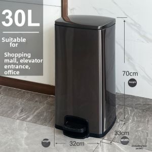 QIAOLESEN | Large Capacity Stainless Steel Waste Bin 50L