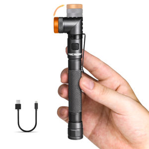 NICRON LED Flashlight N73 Dual Fual Mag-net 90 Degree Twist head Pen Style Flashlight 2*AAA or 10840 re-chargeable 150lumen IPX4 water resistant penlight N73