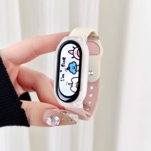 Suitable for Xiaomi Bracelet 8 Strap New Arrival Xiaomi Smart Sport Bracelet 9/7/6 Liquid Reverse Buckle Silicone Wrist Strap Classy Three Four and Five Generation Boys and Girls Fashion Spring and Summer Original Ins Replacement Accessories