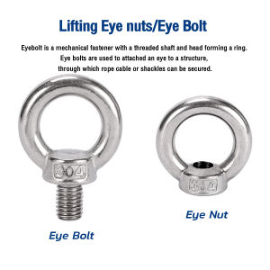 LoviRa Lifting Eye nuts/Eye Bolt M6 M8 High Quality 304 Stainless Steel Hardware Accessories