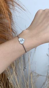 Bracelets Lovely Gelang Serut Ukir Nama Titanium 100% Anti Karat Couple Love Stainless Steel