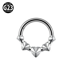 1PC G23 Titanium Marquise Zircon Hinged Septum Clicker Piercings Butterfly/Heart Nose Ear Cartilage Hoop Daith Helix Jewelry 16G