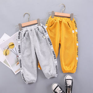 Boys Cotton Sport Pants Spring Autumn Fashionable Outerwear Long Trousers Baby Pure Cotton Comfortable Breathable Kids Clothing