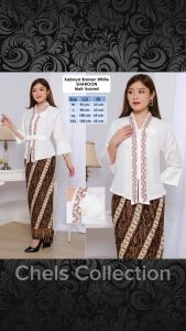 Atasan Kebaya Kutubaru Wanita Dewasa Modern Mewah Lengan 7/8 Warna Putih Cerah Bordir Coklat Abu | Kutu Baru Moderen Elegan Cantik Acara Pesta Kondangan Tunangan Lamaran Akad Nikah Wisuda Kekinian Sharoon