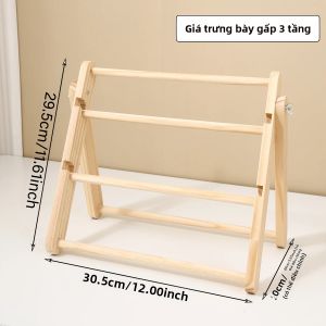 1 Bộ Sưu Tập Phụ Kiện Tóc Bằng Gỗ 3 Lớp/4 Lớp Giá Để Đồ Cho Dây Buộc Tóc Dây Kẹp Vòng Tay Đồ Lặt Vặt Lưu Trữ Đồ