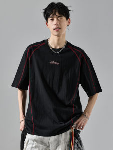 SZON | Street Style American Color-block Round Neck 5/8 Sleeve Mens T-Shirt
