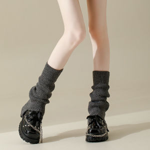 JIAZINI | Knit Grey Winter Socks for Women Cotton Leg Warmers