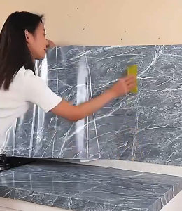 PVC 60cm*5M Marble dining table living room kitchen decoration self-adhesive wallpaper waterproof and oil-proof sticker