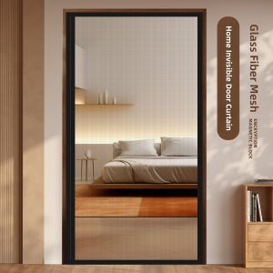 Modern Minimalist Mosquito-Resistant Door Curtain Side Opening Fiberglass Screen Window Door Strong Magnet Self-Adhesive