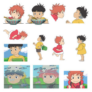 2pcs Hayao Miyazaki Patches Clothes Heat Transfer Stickers DIY Fashion Children T Shirt Iron on lovers Clothing Appliqued Gift