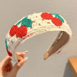 NING ZHOU | Embroidered Knitted Wide Edge Hair Hoop