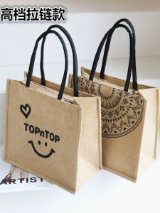 Large Capacity Canvas Tote Bag Womens Mommy Bag Commuting Zipper Handbag for Travel Shopping Casual Simple Style Ladies Bag