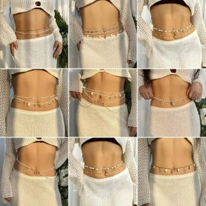 DW Bohemia แฟชั่นเซ็กซี่พู่ห้อยระดับปลาดาวโซ่คาดเอวผู้หญิงหอยสังข์ชายหาดฤดูร้อนเปลือกหอยมุกเครื่องประดับสร้อยคาดลำตัว