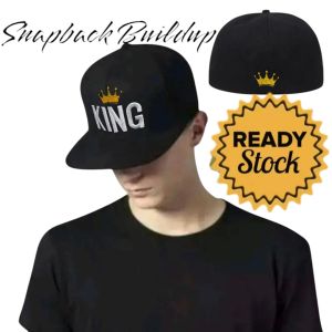 Topi Pria Distro Snapback Hip-hop Model Built up/Build up Bahan Tebal Logo Bordir Fashion Cap Hat Visor Datar