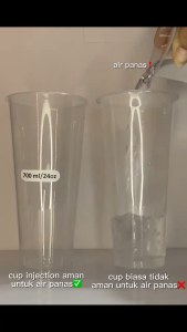 【CUP 100 PCS】Gelas Plastik Thinwall Tebal Datar Anti Tumpah - 24oz 700ml - Cup Injection 24oz 700ml