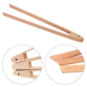 Cooking Baking Tools 1pc Salad Bread Serving Tong Wooden Food Toast Tongs BBQ Grilling Tong