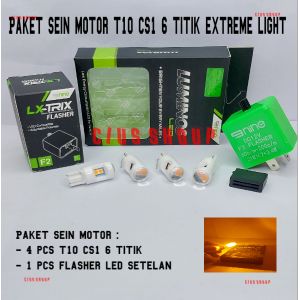 LUMINOS PAKET SEIN/RATING MOTOR T10 CS1 SUPER BRIGHT 6 TITIK LED SEMUA MOTOR TINGGAL PASANG