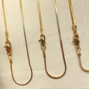 สร้อยคอสามกษัตริย์ 3k คละเเบบ ลายไข่ปลา กระดูกงู ตะขอก้ามปู ความยาว 16 นิ้ว ชุบ3K แฟชั่น ใส่ได้ทุกโอกาส งานสวย พร้อมส่ง