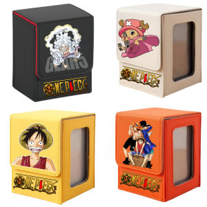 Bandai | ONE PIECE Luffy Zoro Trading Card Deck Box with Window Cartoon Magnetic Closure Game Card Deck Holder Jewelry Organiser Case
