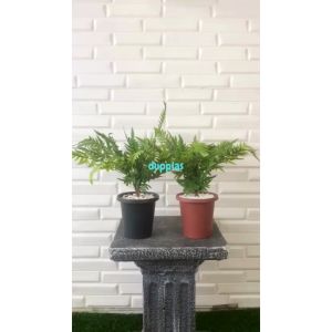 Pohon Artifiicial Daun Pakis Latex Mini Pot Yogaf Hitam & Coklat Dekorasi Meja Rumah Aesthetic