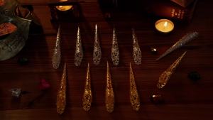 20 Packs halloween Finger Nail Claw Rings Ancient Queen Fingernail Claw Metal Finger Knuckle Claw for Halloween Women Cosplay Costume Drama Dance Show (Silver)