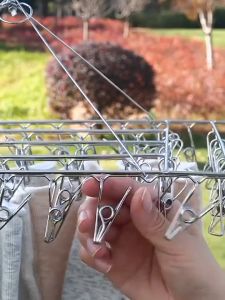 MLADEN 20/30/40 Stainless Steel Clips Cloth Hanger Laundry With Anti Wind Lock Penyidai Penyangkut Baju Sidai