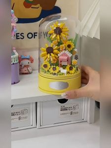 Mainan Bricks Bunga Anyelir DIY Pot Tanaman Blok Bangunan Buket Mainan Anak Perempuan Hadiah Natal