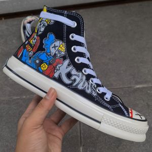 OBRAL SEPATU SNEAKERS 70S HIGH X KAWWSE COMPANION HITAM PUTIH SOL GLOSSY IMPORT QUALITY 37-43 SEPATU HITAM SABLON MURAH