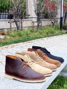 รองเท้าหุ้มข้อหนังแท้พื้นกลางไซส์ใหญ่สำหรับผู้ชายรองเท้าลุยทะเลทรายพื้นยางดิบรองเท้าผู้ชายระบายอากาศได้ดี