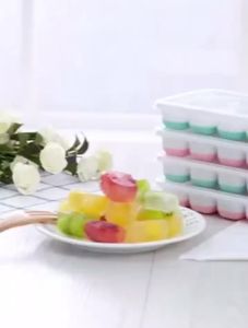 14 Grid 4Pcs/Set CubeTray Stackable Silicone Ice Mold with Removable Lid Easy-Release For Cocktail Freezer Kitchen Tools