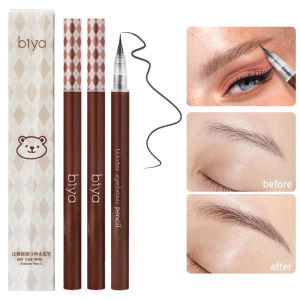 Biya 0.01mm Ultra Fine Eyebrows Pencil Liquid Waterproof Eyebrow Pencil Ultra Fine Sweat Resistant Lazy Eyeliner Pen Easy to Wear