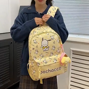 Backpack SANRlO Included Bag Charm Ransel Premium Kuromi My Melody Cinnamoroll Tas Sekolah Besar SD Dewasa