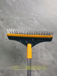Sikat Lantai Wiper 3in1 Pembersih Lantai Dinding Kamar Mandi Gagang Panjang Portable Sapu Lancip Model V