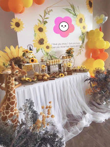 Wedding Celebration Dessert Table Cloth Birthday Party Decoration Sign-In Desk Decorative Tulle Skirt Tablecloth Edge