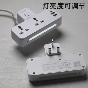 Lighted socket with adjustable brightness touch switch light British standard direct wall plug one-to-many plugs multi-function household converter suitable for Chinese electrical appliances Malaysian electrical appliances household power sockets