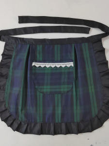 Korean Style Half-Length Apron Short Workwear for Men And Women Kitchen Cleaning Tool Fashionable Home Use Floral Trim Work Uniform