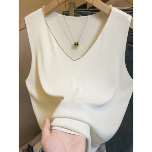 Exclusive Plus Size Diamond-Trimmed V-Neck Vest