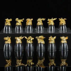 DANBIYIN | Bộ Ly Rượu Baijiu Pha Lê Đá Quý Theo Tuổi Con Giáp