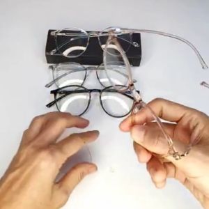 Gọng kính mắt tròn nam nữ thời trang FRD 513 chất liệu nhựa dẻo trong suốt dùng làm kính chắn bụi thay mắt cận viễn