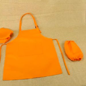 (Ready Stock) Full Kids Apron Set Children Kids Chef Hat Topi Drawing Painting Epron Kitchen Baking Cooking 小孩围裙 Kanak