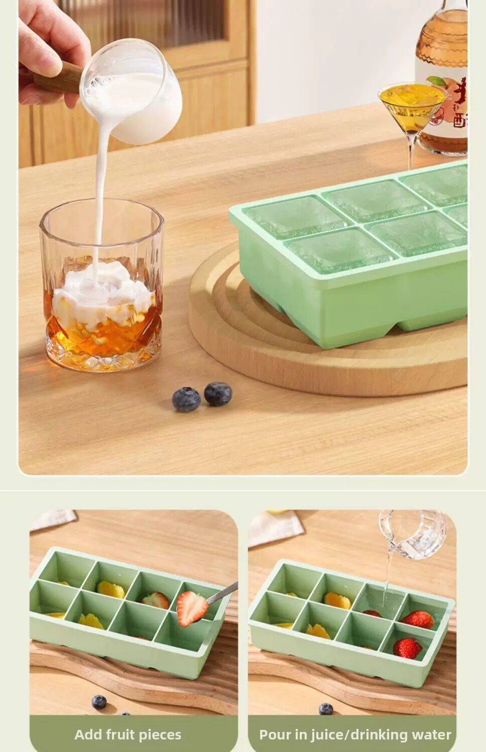 Food-grade Silicone Ice Cube Molds Large Square Cubes | Lazada Philippines