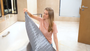 Keset Kamar Mandi Anti Slip 40x70cm Bath Mat PVC Penghisap Keset Shower Toilet Non Slip Dengan Suction Cup Kuat