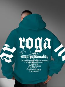 Hot selling autumn mens fashionable letter printed comfortable and soft hooded sweatshirt outdoor urban street style clothing