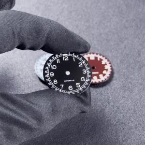 Nologo Pilot 28.5mm Military Field Dial White Arabic numerals Markings C3 spure lume SKX NH35A NH34A PT ETA MIYOTA Watch parth