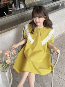 Princess Style Pure Cotton Short Sleeve Childrens Dress Fashionable Kids Clothing Large Size Girls Summer Dress New Arrival