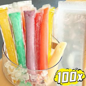 100pcs dùng một lần kem kem que Túi mùa hè tự chế Ice Pops DIY nước ép trái cây smoothies sữa chua khuôn túi bao bì dán kín túi với Phễu Túi Nhựa Tiện Dụng Cho Smoothies - Lazada