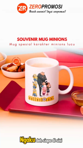Mug Karakter Minions Custom Nama - Gelas Mug Minions Lucu