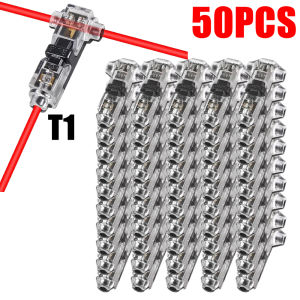 10-50PCS Low Voltage Wire splice connectors Quick Solderless T Tap Connector 1/2 Pins Rock Solid Connector for 24-20 AWG Cable
