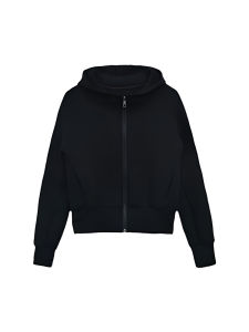 Double Zipper Hooded Fleece Long Sleeve Womens Cardigan Jacket Loose Comfortable Fashionable Autumn Winter Sweatshirt Top