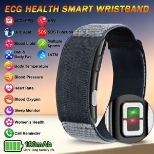 LIGE Smart Bracelet Men Women New Nursing Grade ECG+PPG Smart Bracelet Band Blood Lipid Uric Acid BMI Body Temperature Sports Fitness Health Smart Band
